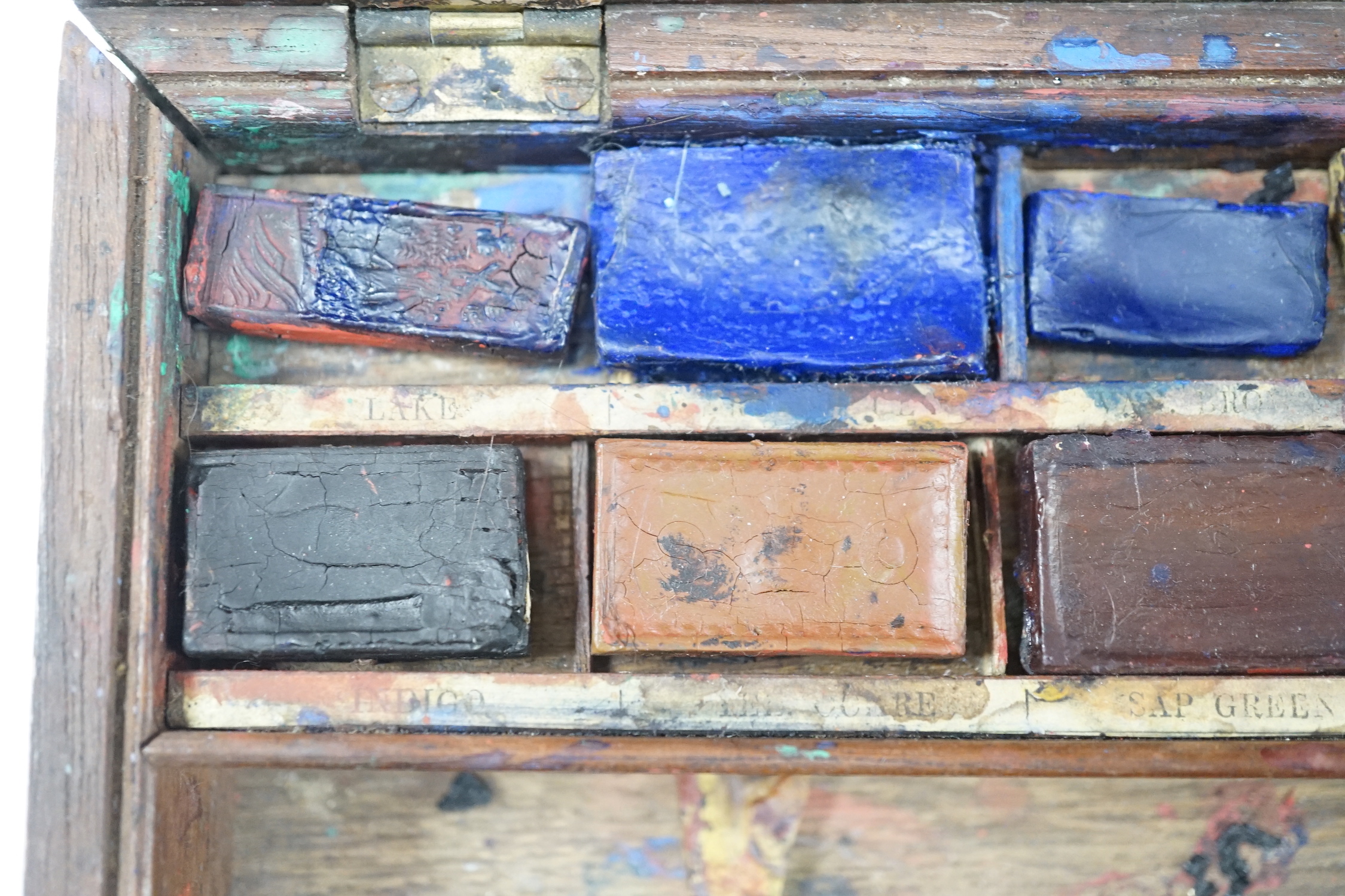 A mid 19th century Ackermann & Co. watercolour box